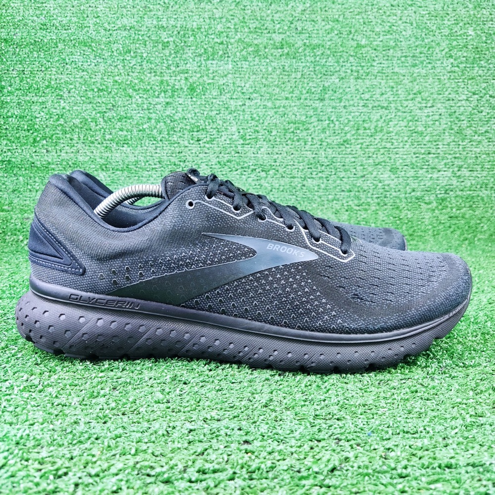 Brooks Running Shoes Mens 13 Black Glycerin 18 Neutral Cushioned 1103291D071
